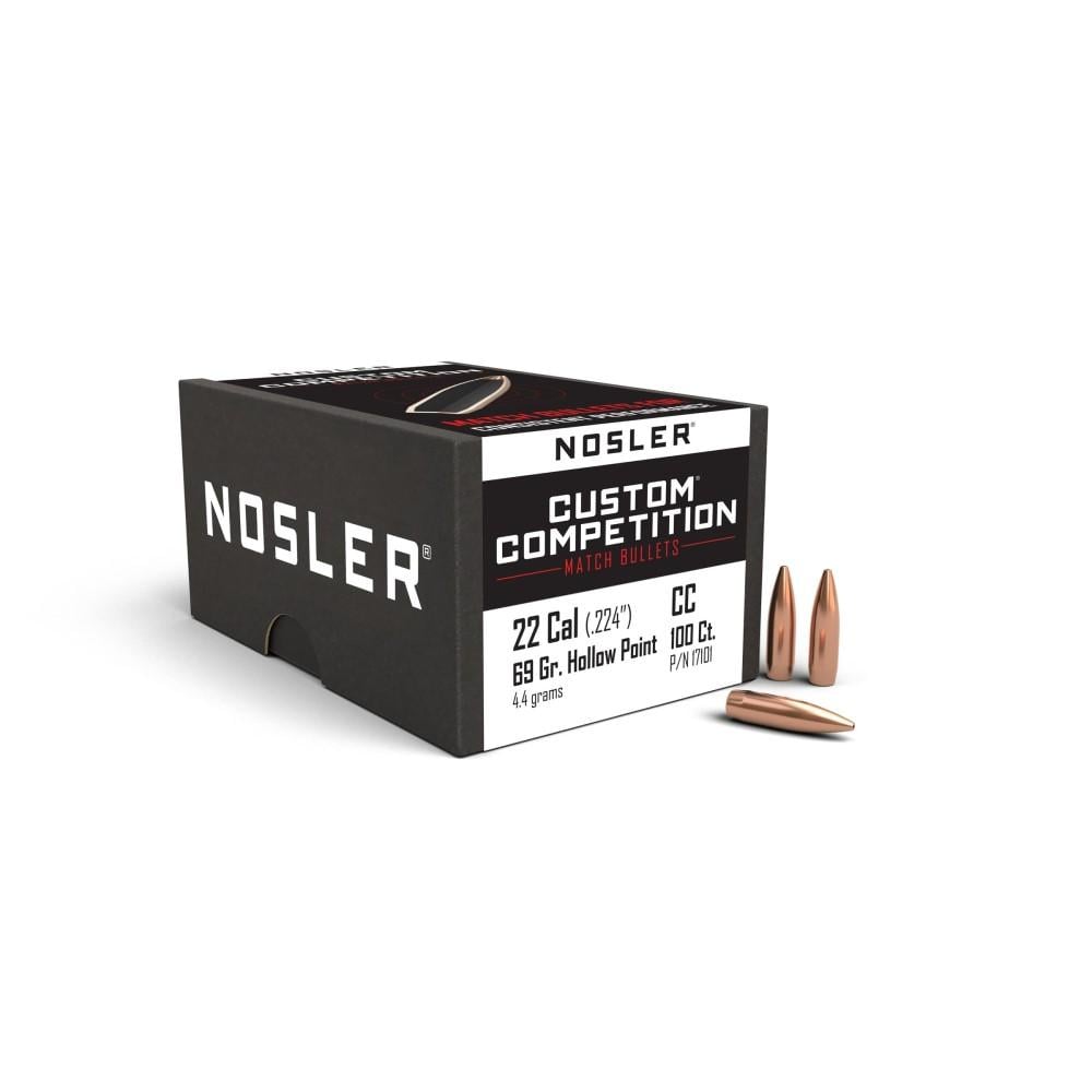 Nosler Custom Competition Bullets .22 cal .224" 69 gr HPBT 100/ct - Nosler