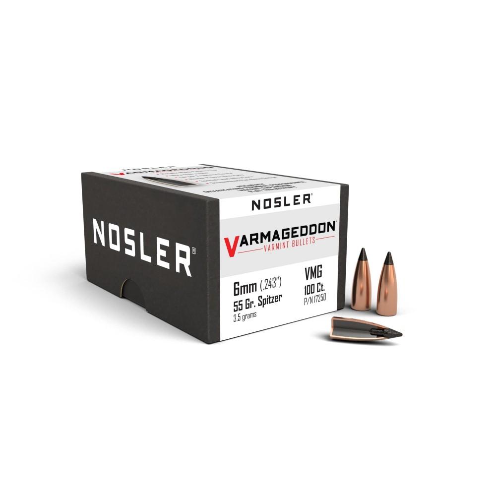 Nosler VarMageddon Bullets 6mm .243" 55 gr FB-TIPPED 100/ct - Nosler