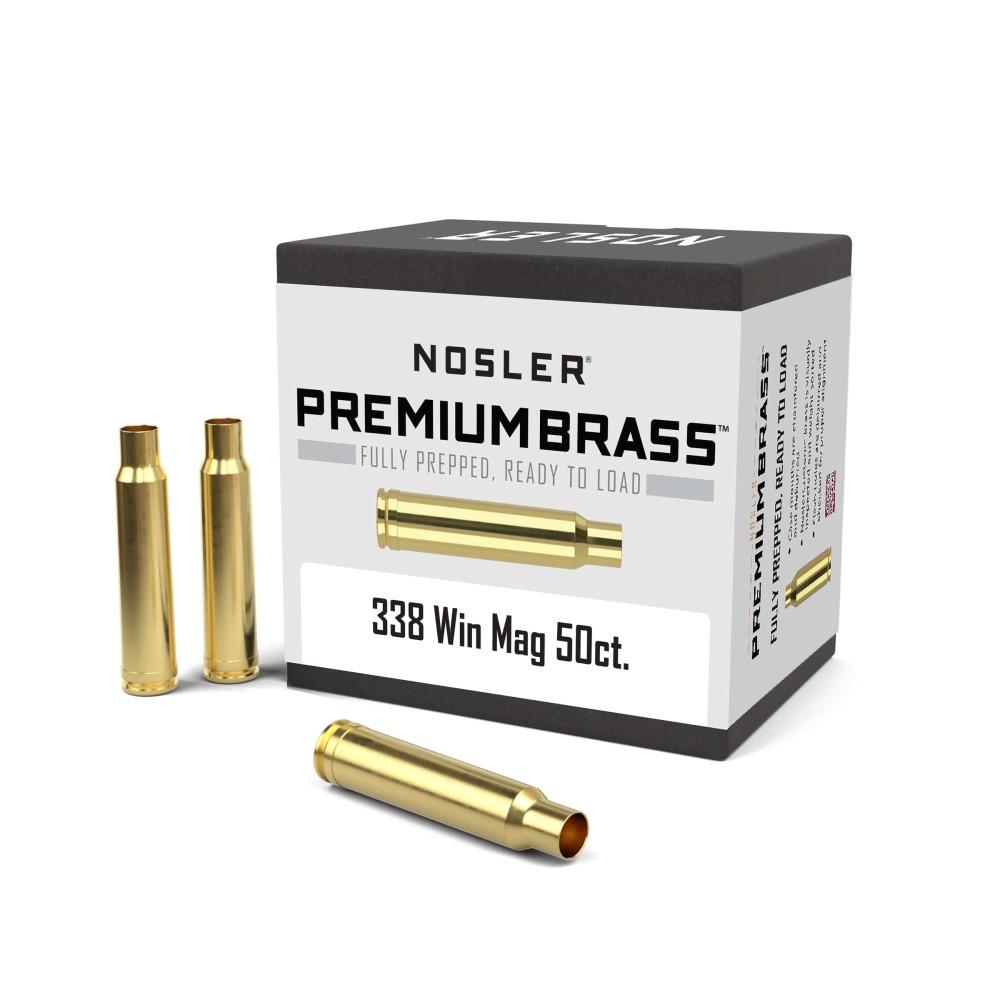 Nosler Unprimed Brass Rifle Cartridge Cases 50/ct .338 Win Mag - Nosler