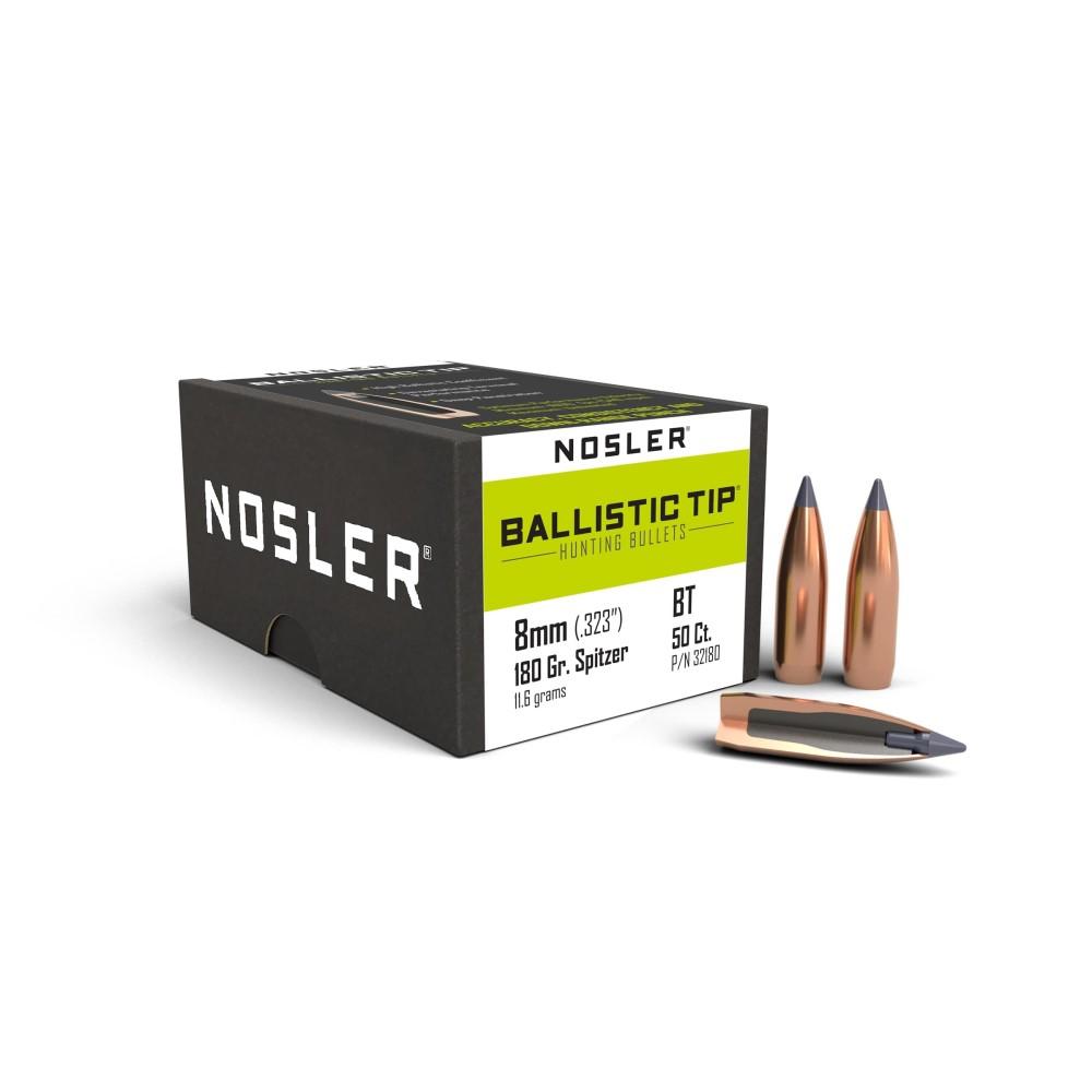 Nosler Ballistic Tip Hunting Bullets 8mm .323" 180 gr SBT-BTIP 50/ct - Nosler