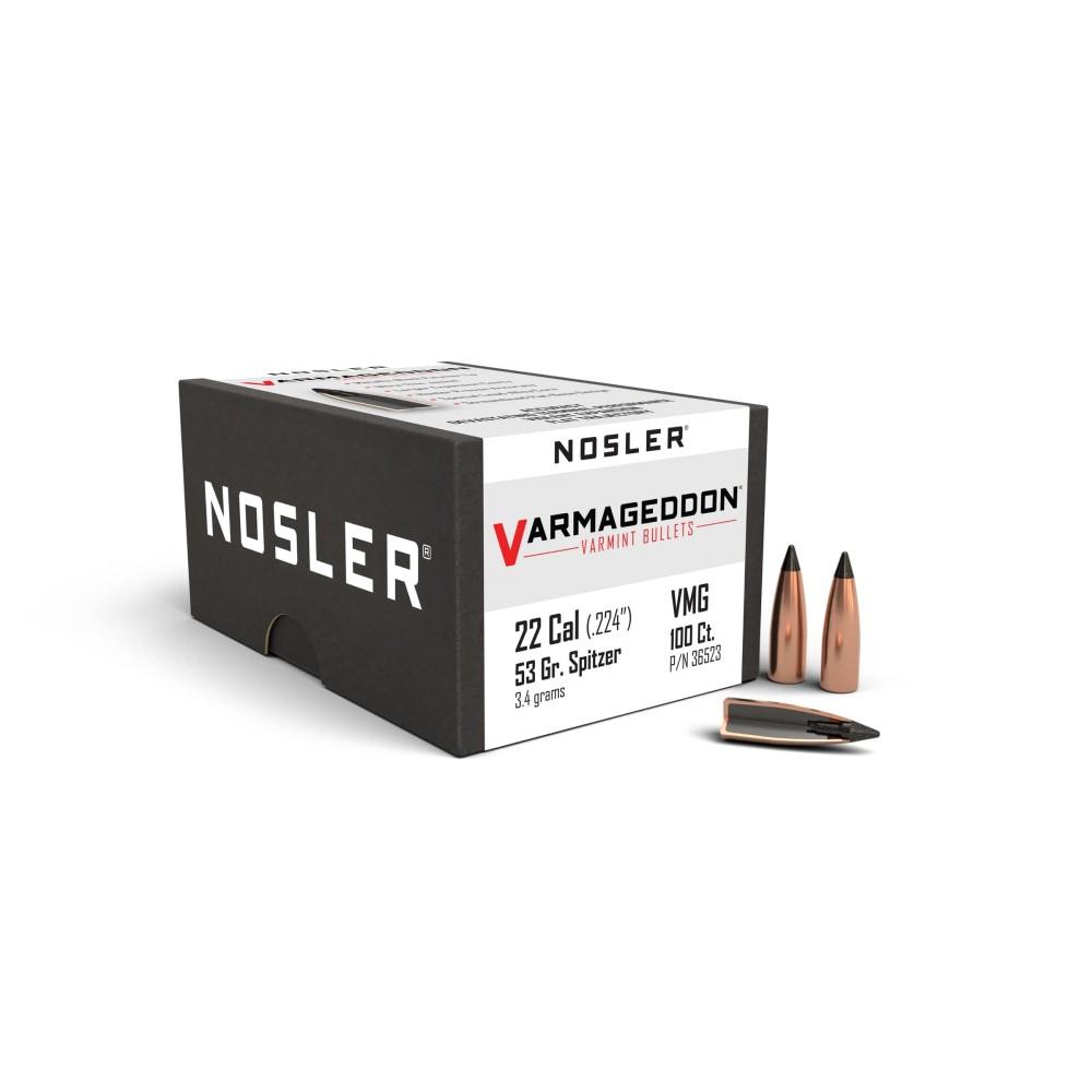 Nosler Varmageddon Rifle Bullets .22 cal .224" 53 gr FB-TIPPED 100/ct - Nosler