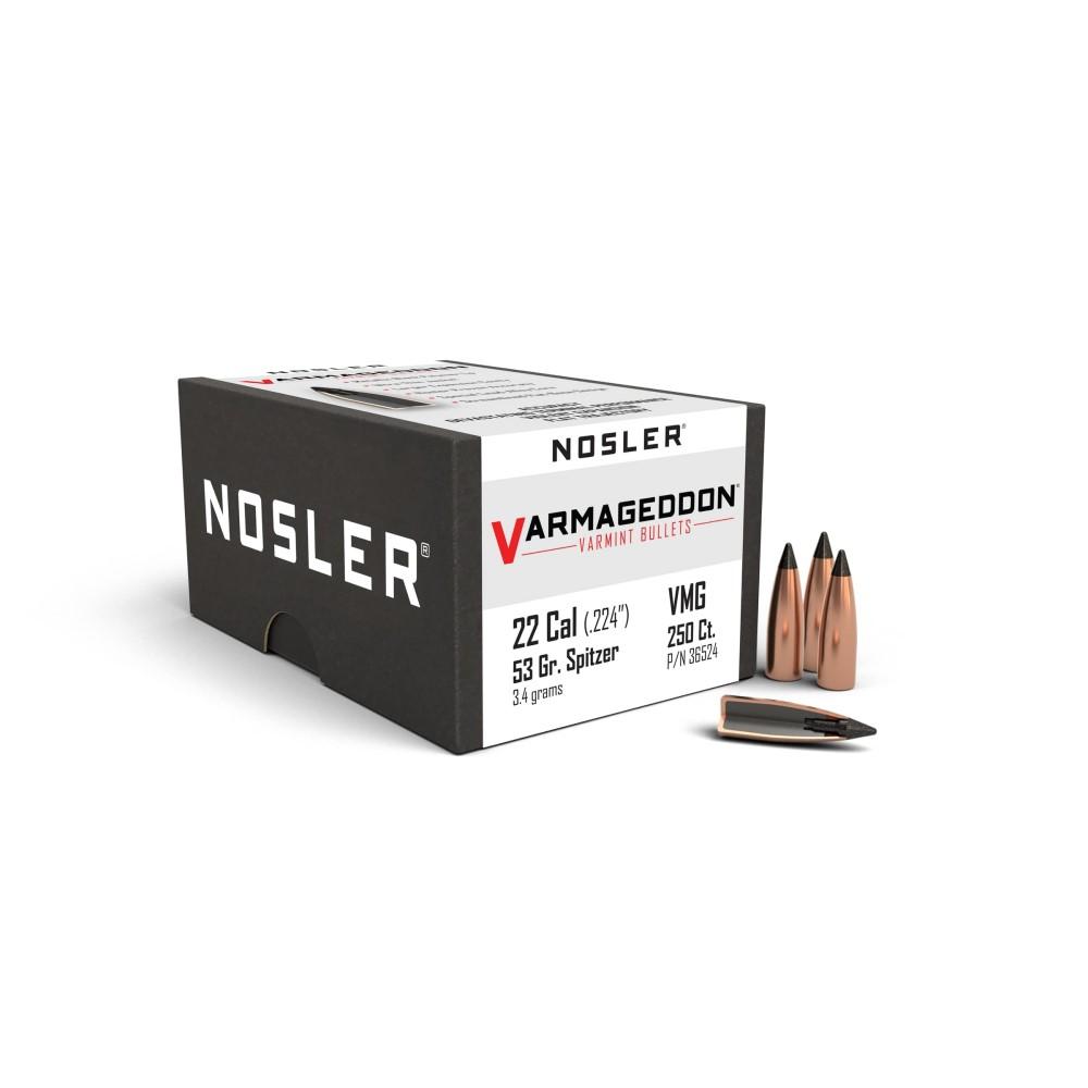 Nosler Varmageddon Bullets .22 cal .224" 53 gr FB-TIPPED 250/ct - Nosler