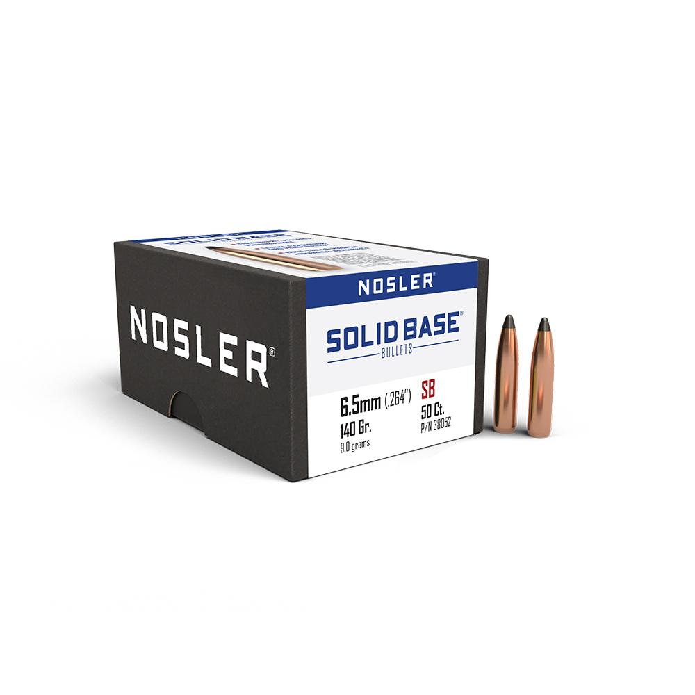 Nosler Solid Base Rifle Bullets 6.5mm .264" 140 gr 50/ct - Nosler