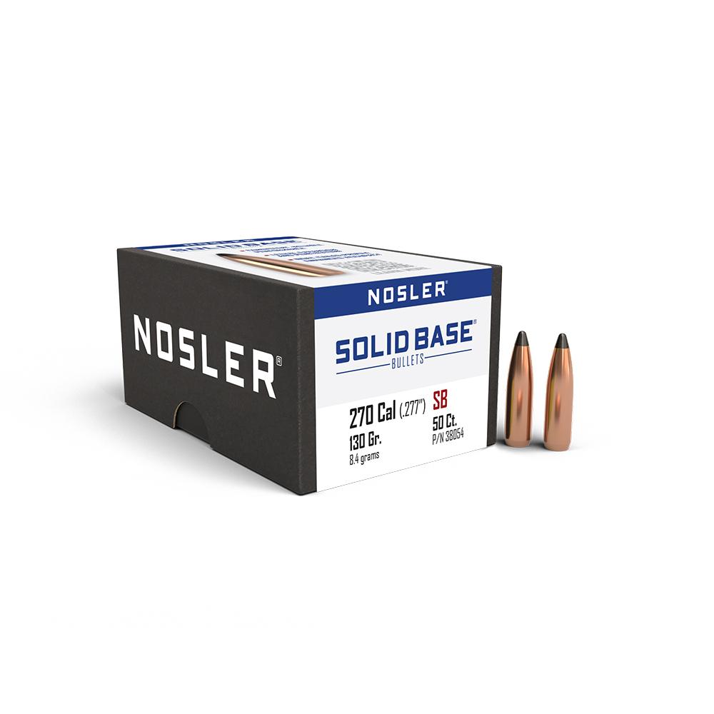 Nosler Solid Base Rifle Bullets .270 Cal .277" 130 gr 50/ct - Nosler