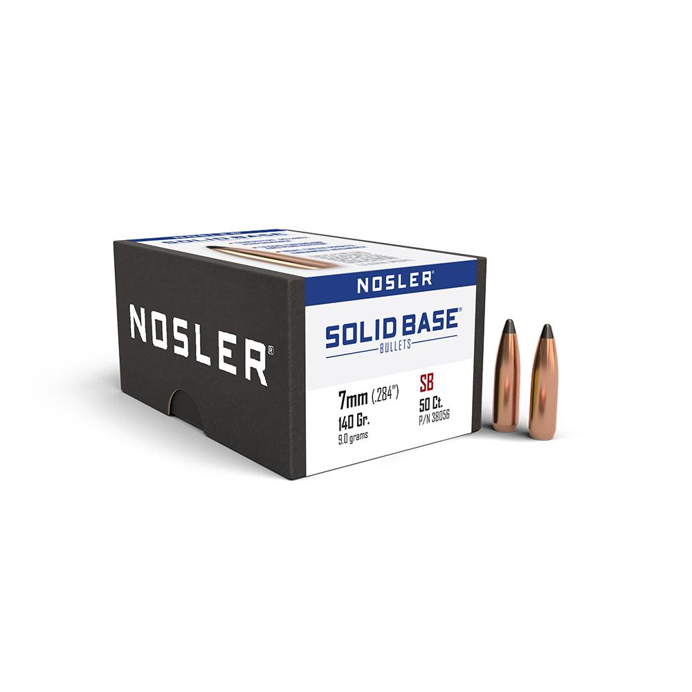 Nosler Solid Base Rifle Bullets 7mm .284" 140 gr 50/ct - Nosler