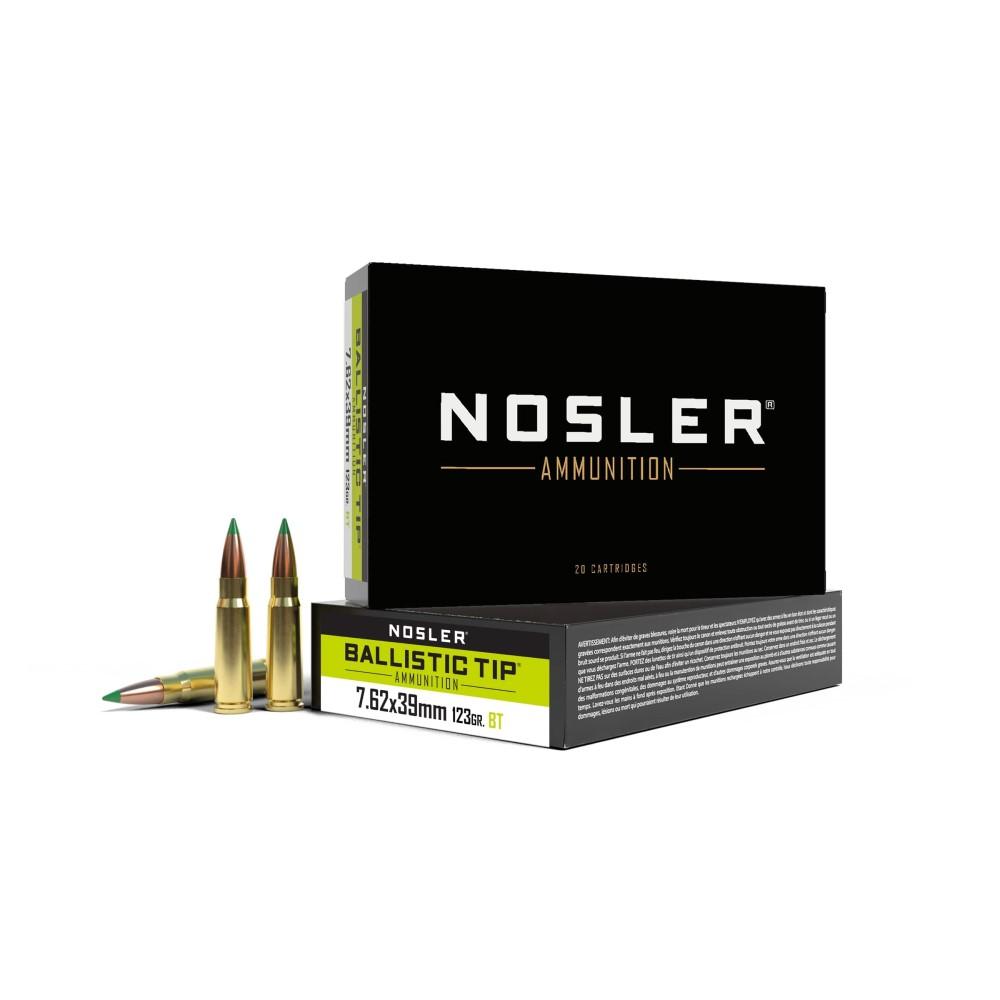 Nosler Ballistic Tip Rifle Ammunition 7.62x39mm 123gr BT 2350 fps 20/ct - Nosler