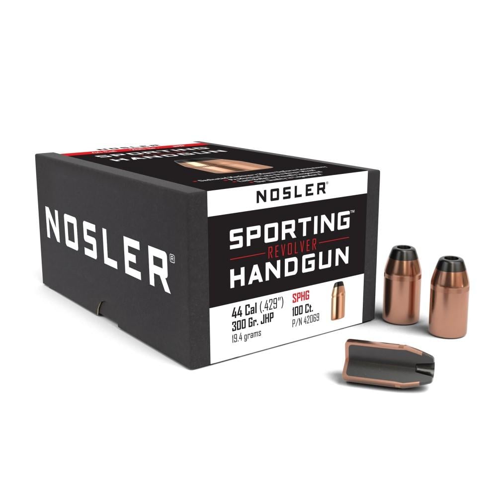 Nosler Sporting Handgun Revolver Bullets .44 cal .429" 300 gr JHP 100/ct - Nosler