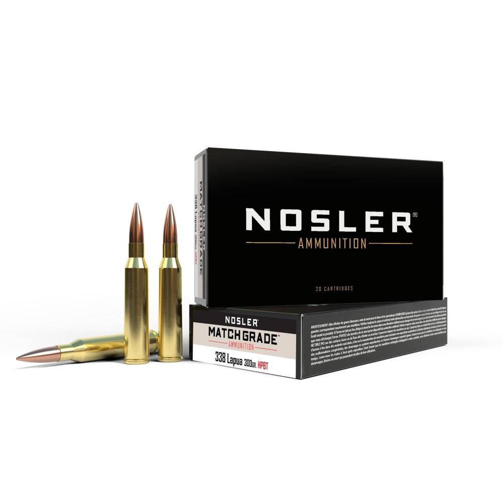 Nosler Match Grade Rifle Ammunition .338 Lapua Mag. 300gr CC 20/Box - Nosler