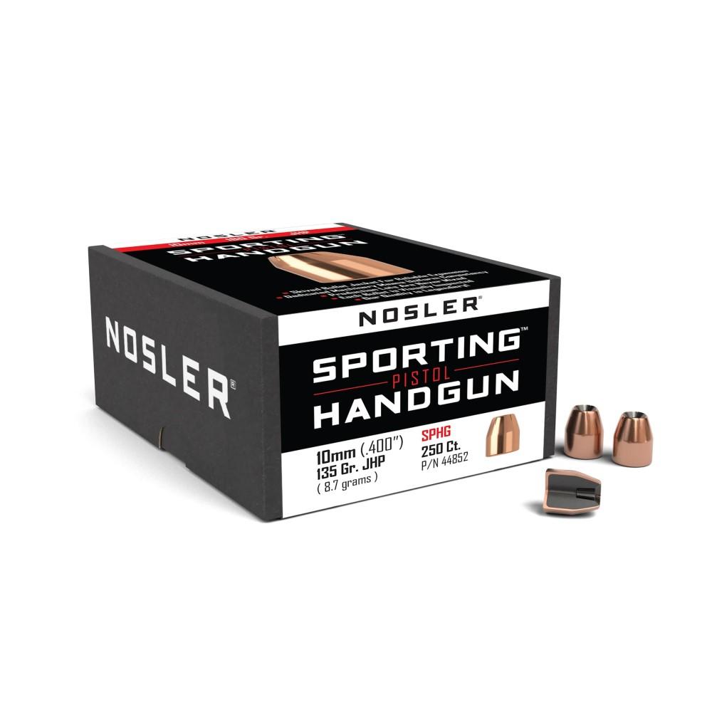 Nosler Sporting Handgun Pistol Bullets .40/10mm .400" 135 gr JHP 250/ct - Nosler