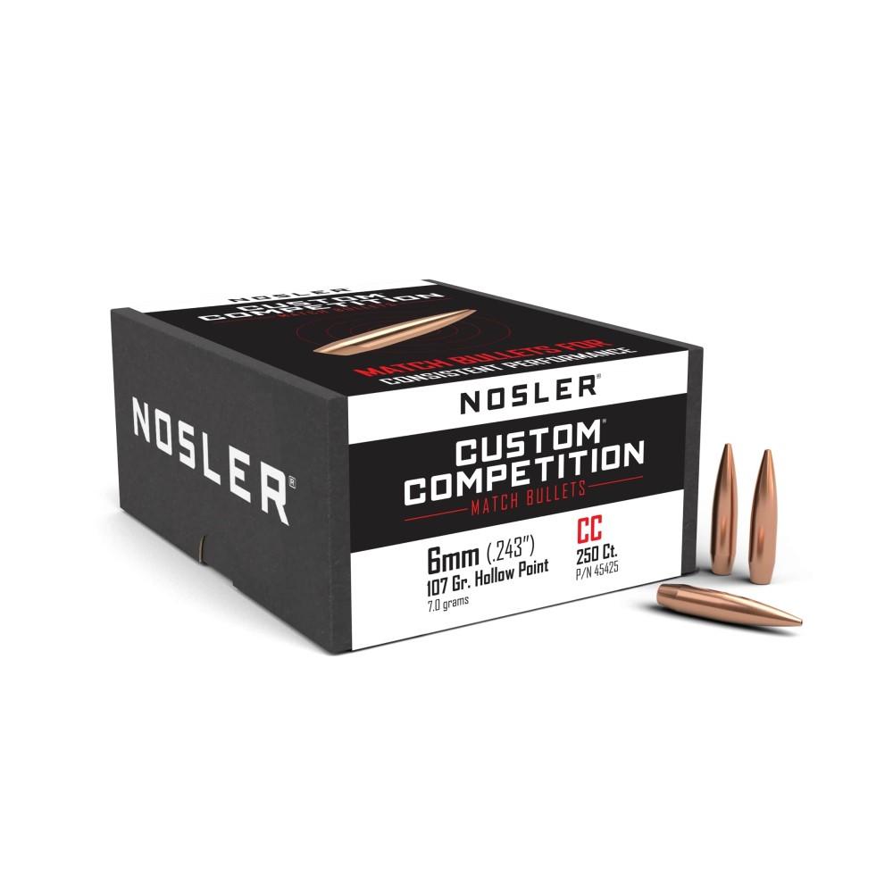 Nosler Custom Competition Bullets 6mm .243" 107 gr HPBT 250/ct - Nosler