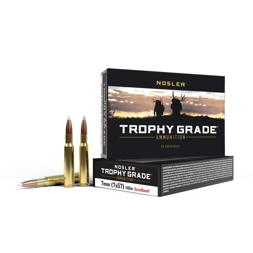 Nosler Trophy Grade Rifle Ammunition 7x57mm 140 gr AB 2700 fps - 20/box - Nosler