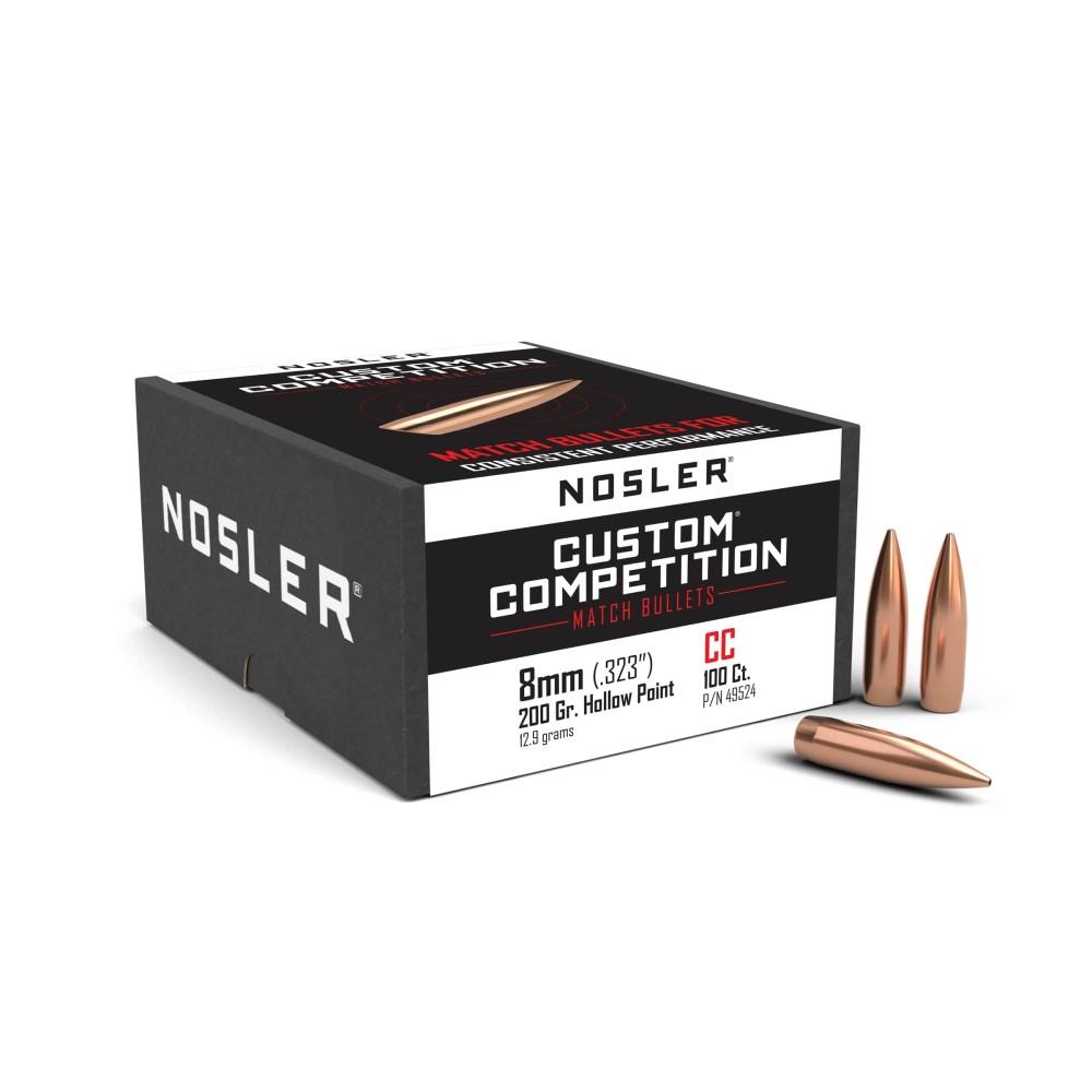 Nosler Custom Competition Bullets 8mm .323" 200 gr HPBT 100/ct - Nosler