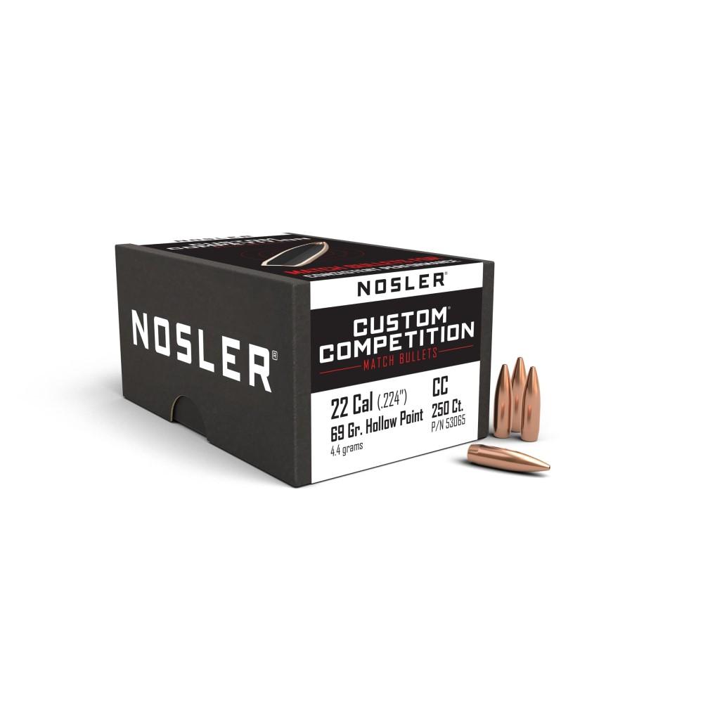 Nosler Custom Competition Bullets .22 cal .224" 69 gr HPBT 250/ct - Nosler