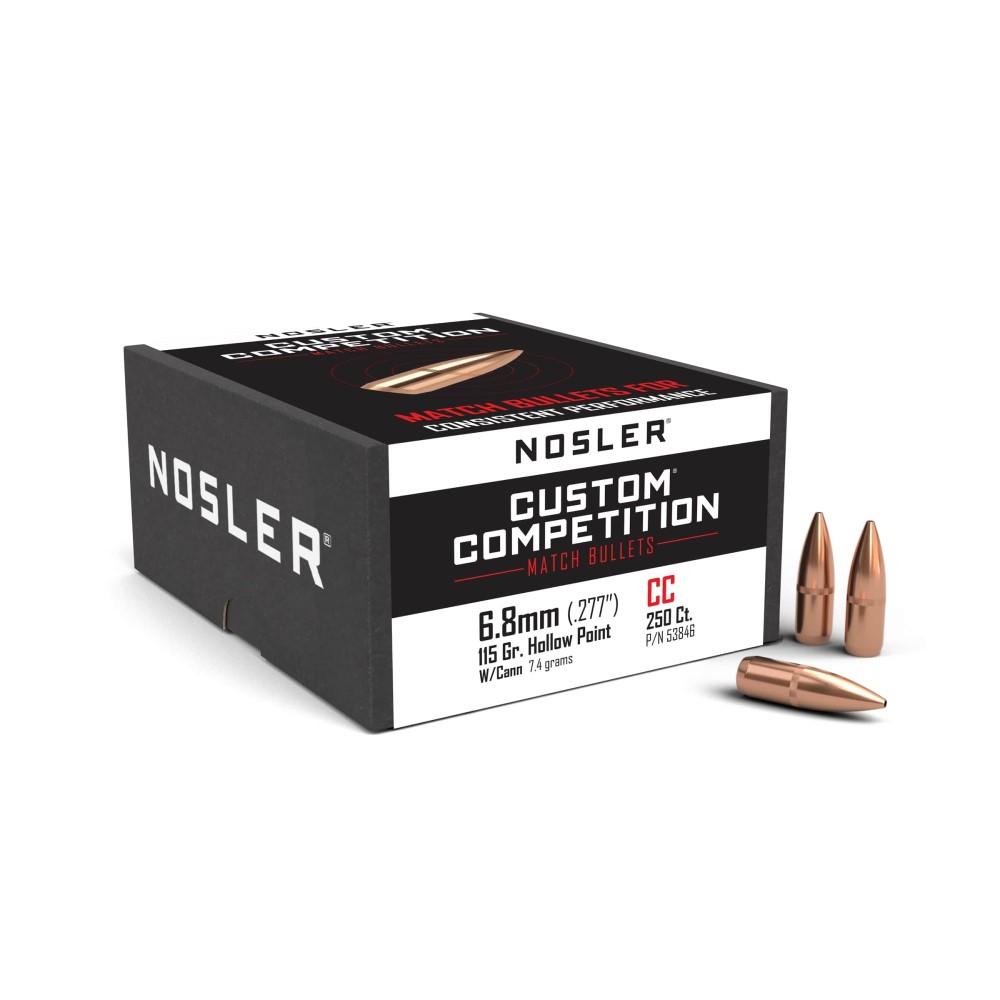 Nosler Custom Competition Bullets 6.8mm .277" 115 gr HPBT CANN 250/ct - Nosler