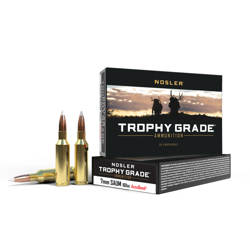 Nosler Trophy Grade Rifle Ammunition 7mm SAUM 160 gr AB 3000 fps - 20/ct - Nosler