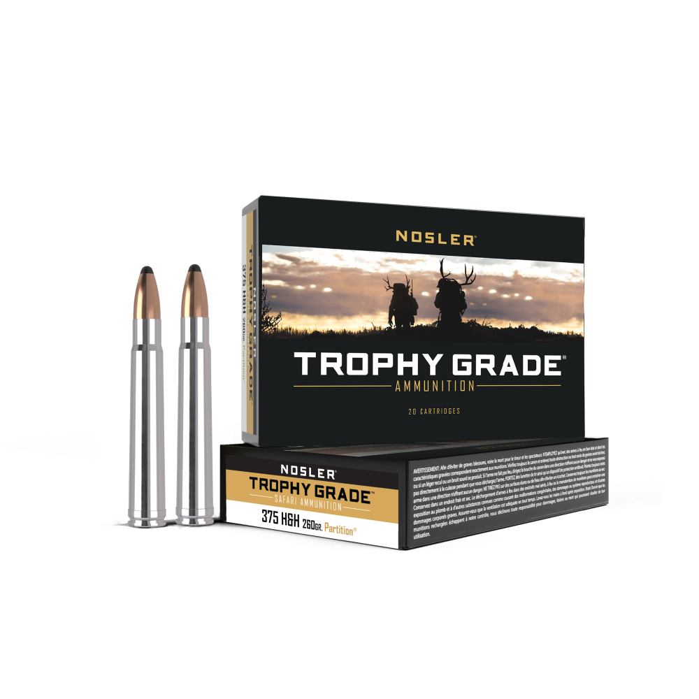 Nosler Trophy Grade Rifle Ammunition .375 H&H 260 gr PT 2750 fps - 20/box - Nosler