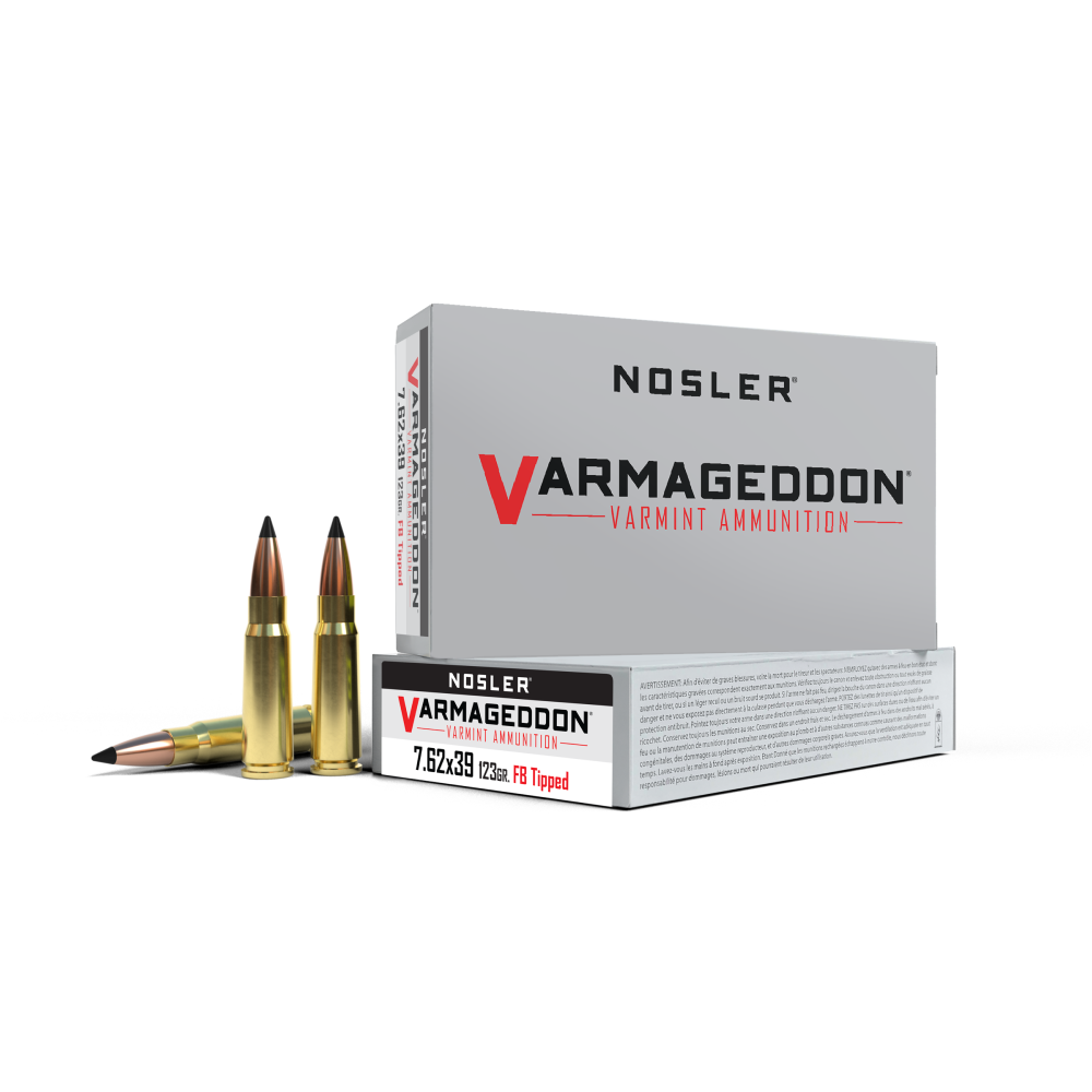 7.62X39 123GR VARMAGEDDON FB TIPPED AMMUNITION 20/COUNT - Nosler