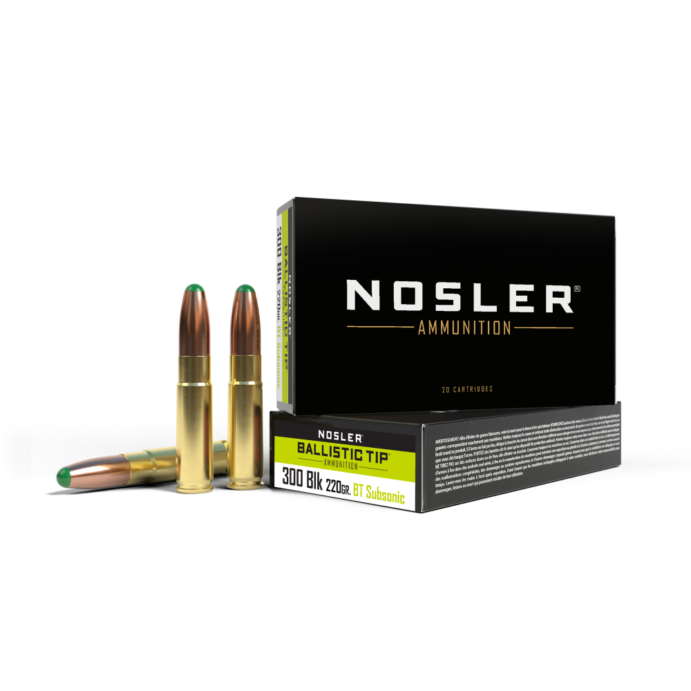 SSA 300 AAC Blackout 220gr BT Ammunition 20 ct - Nosler