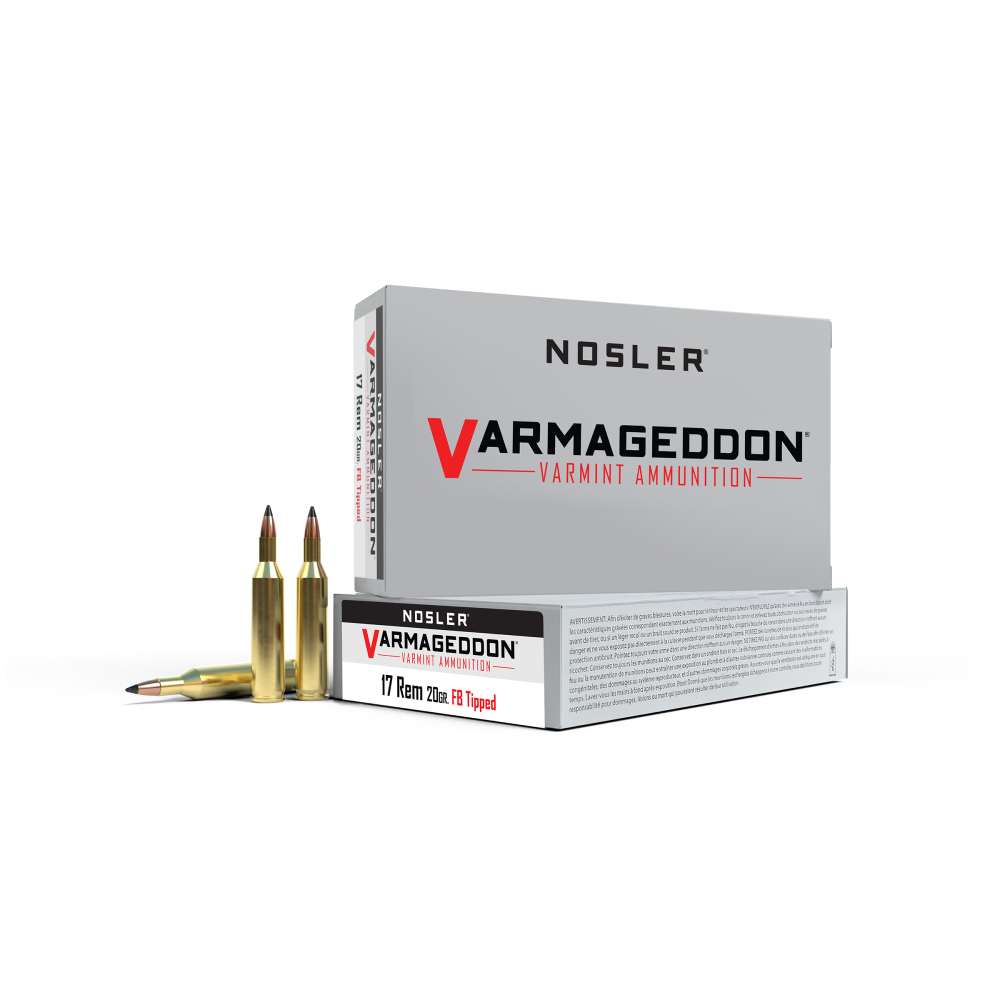 Nosler Varmegeddon Rifle Ammunition .17 Rem 20 gr FB Tipped 4200 fps - 20/ct - Nosler