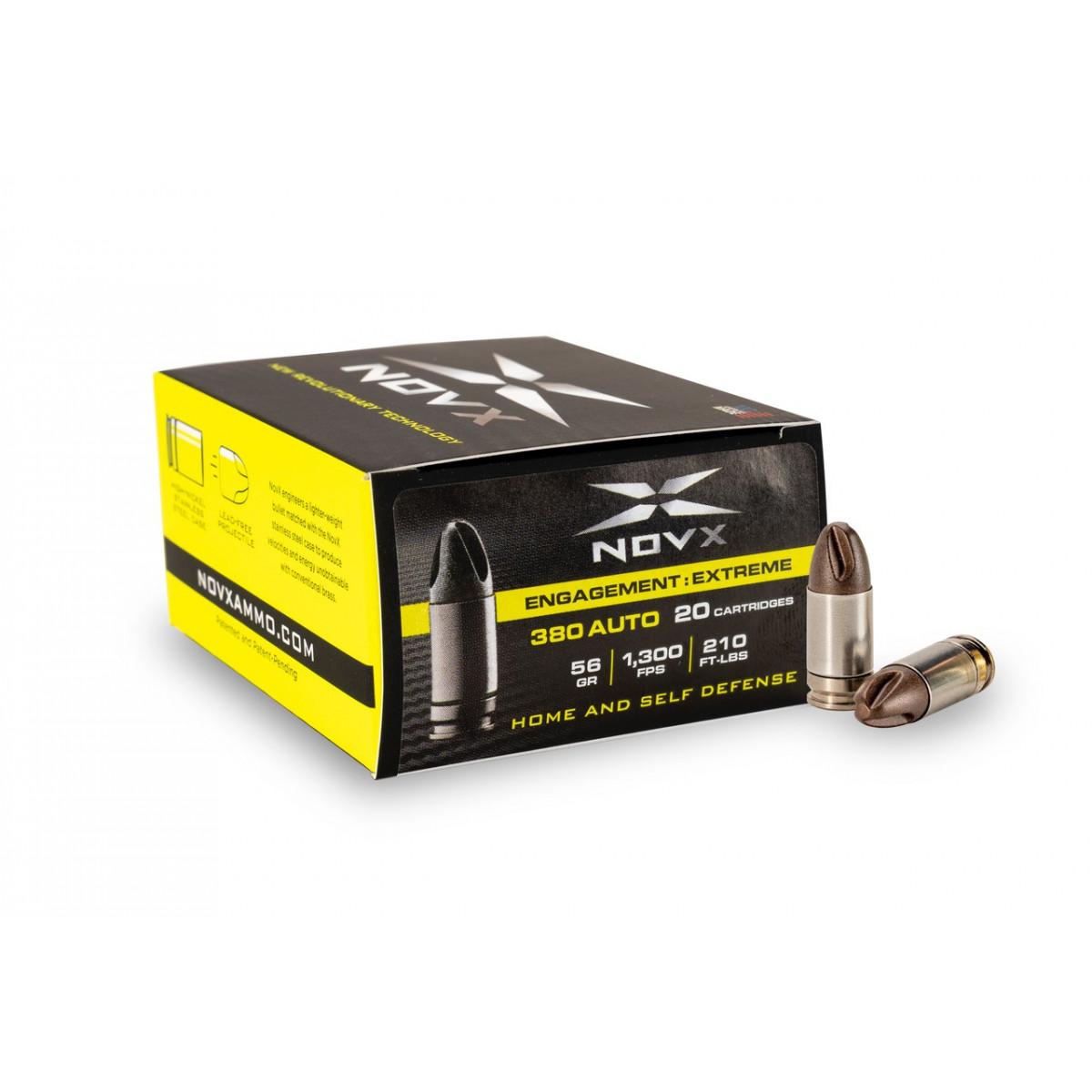 NovX Engagement Extreme Lead-Free Handgun Ammunition .380 Auto 56 gr 1300 fps 20/ct - NovX