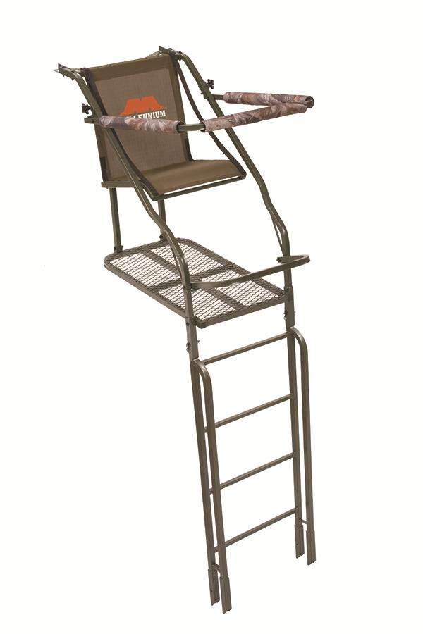 Millennium 21' Ladder Stand W Double-Size Platform & Safe-Link 35' Safety Line - Ol'Man Outdoors