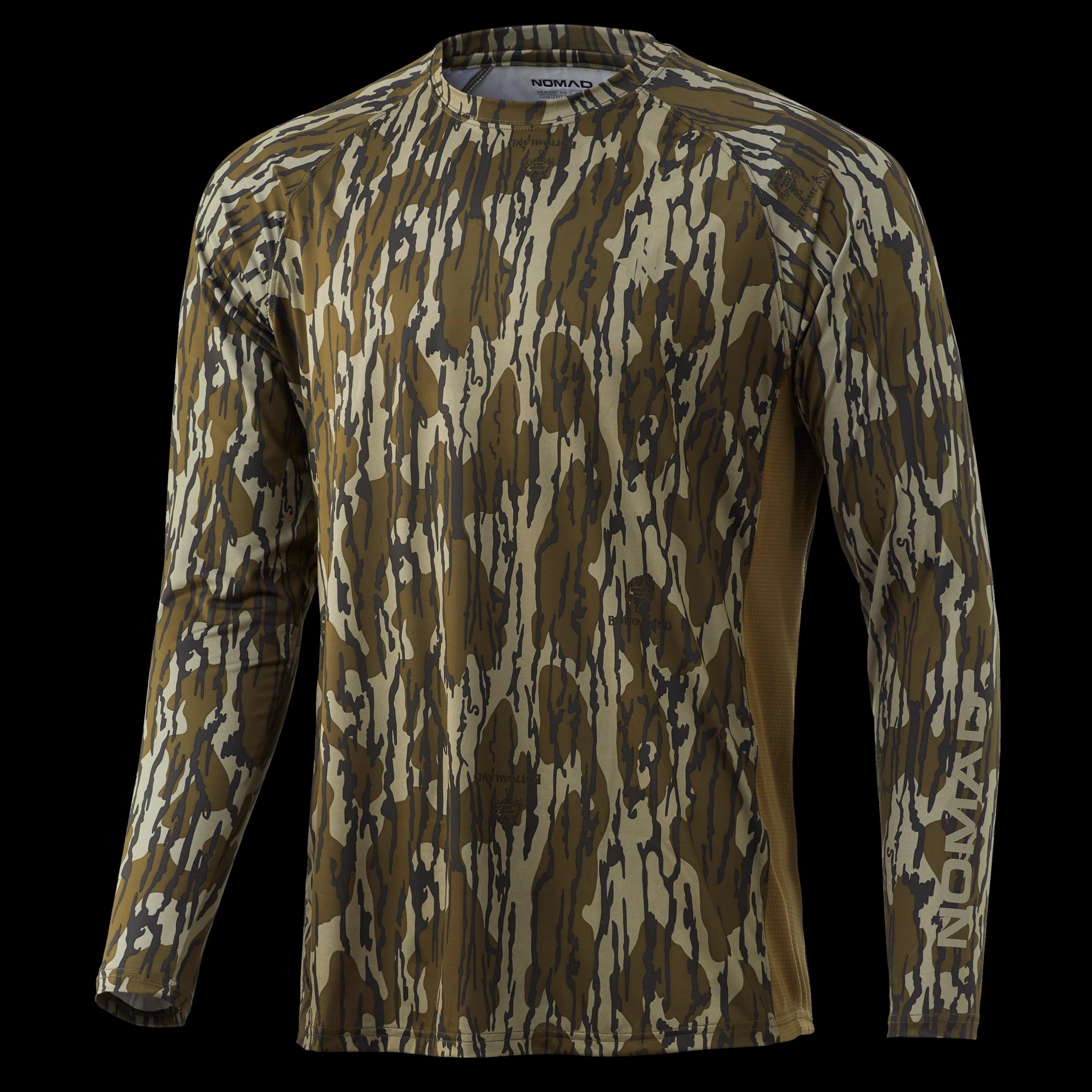 Nomad Camo Pursuit Long Sleeve Shirt Mossy Oak Bottomland M - Nomad