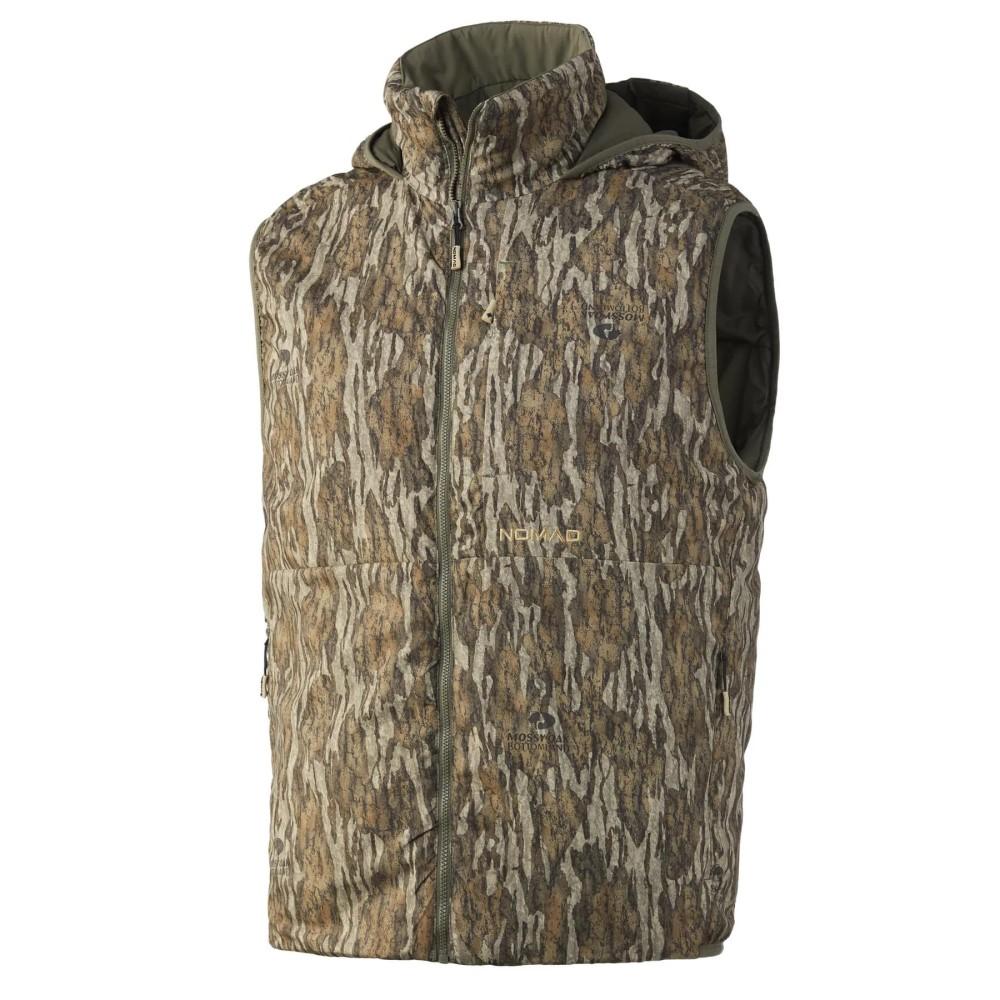 Nomad PMD Camo Hooded Vest Mossy Oak Bottomland L - Nomad