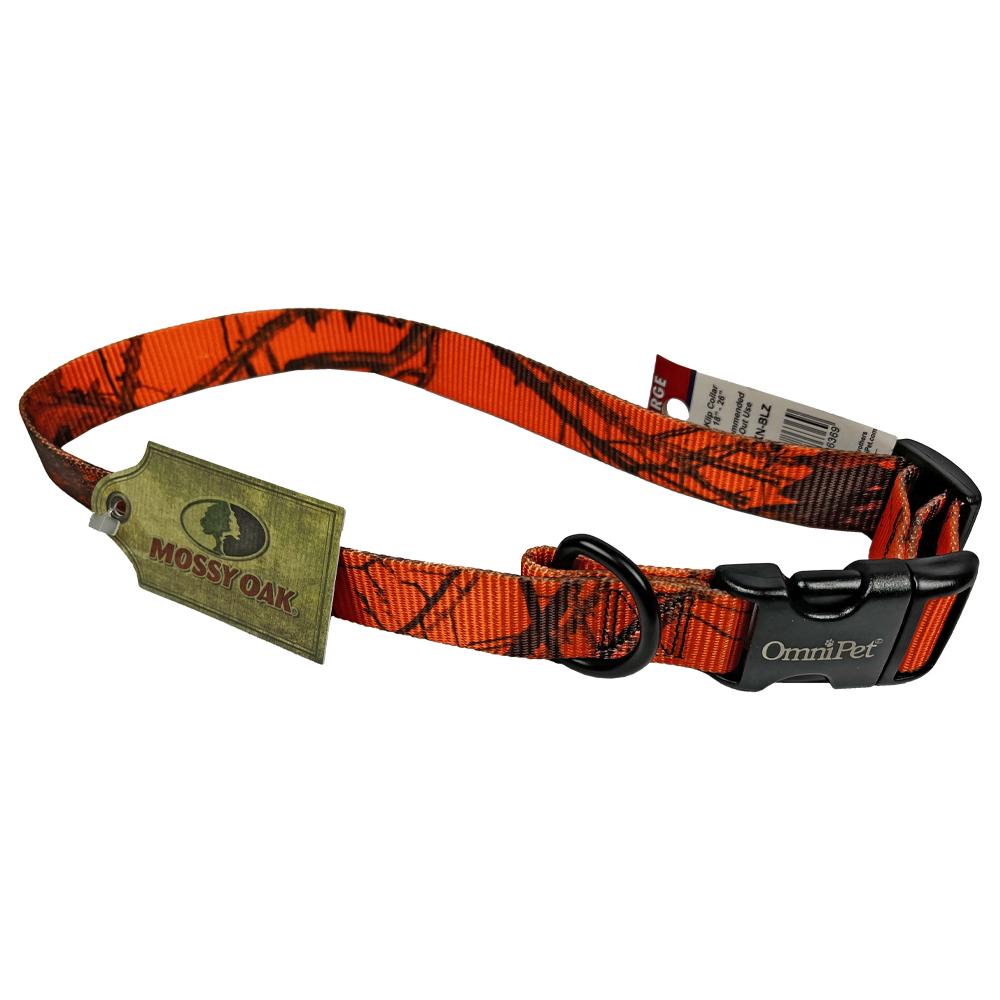 Omnipet Kwik Klip Adjustable Collar 1" 18-26" Mossy Oak Blaze Orange Camo - Omnipet