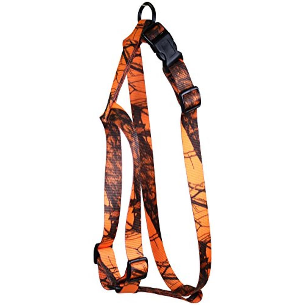 Omnipet Kwik Klip Adjustable Nylon Pet Harness 1" 1 Ply Mossy Oak Blaze Orange Camo Large - Omnipet