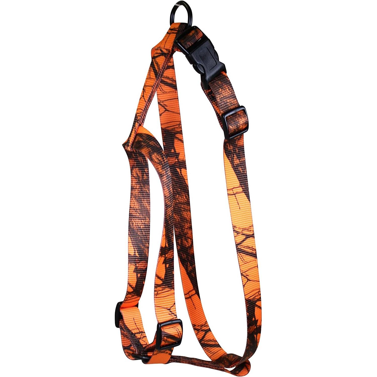 Omnipet Kwik Klip Adjustable Nylon Pet Harness 3/4" 1 Ply Mossy Oak Blaze Orange Camo Large - Omnipet