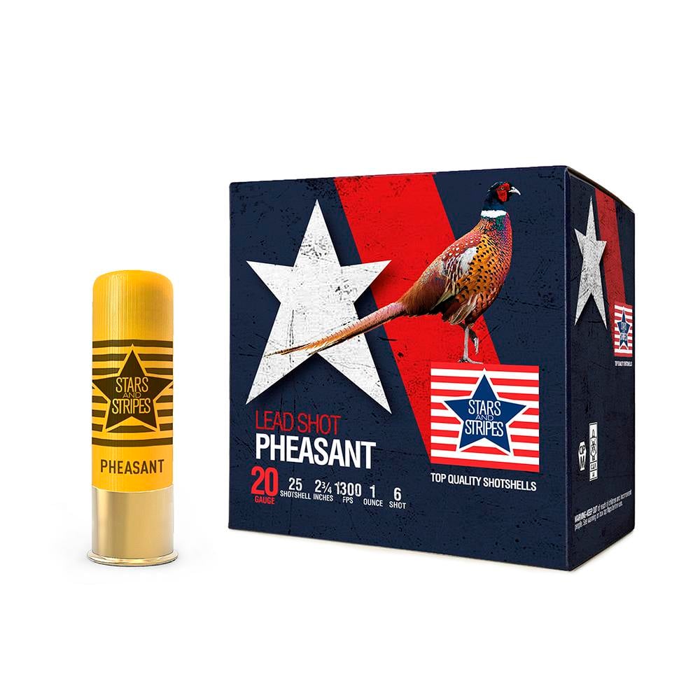 PPU Stars & Stripes Pheasant Load Shotshells 20ga 2-3/4'' 1oz 1300 fps #6 25/ct - PPU