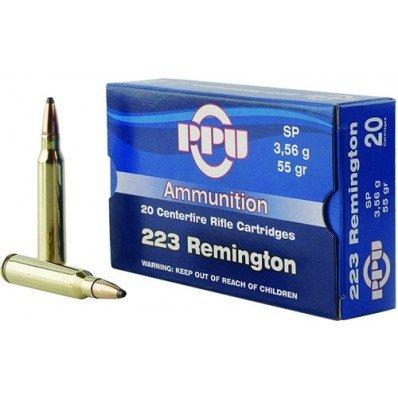 PPU Rifle Ammunition .223 Rem 55 gr SP 3240 fps 20/ct - PPU