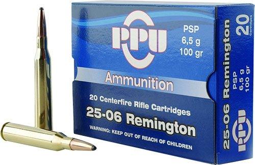 PPU Rifle Ammunition .25-06 Rem 100 gr PSP 3230 fps  20/ct - PPU