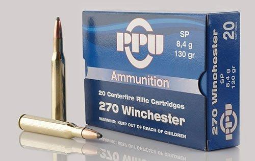 PPU Rifle Ammunition .270 Win 130 gr SP 3060 fps 20/ct - PPU