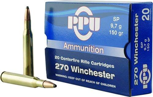 PPU Rifle Ammunition .270 Win 150 gr SP 2850 fps  20/ct - PPU