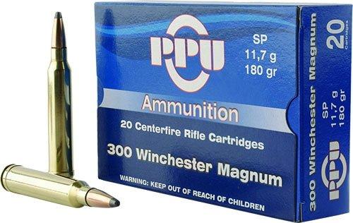 PPU Rifle Ammunition .300 Win Mag 180 gr SP 3250 fps 20/ct - PPU