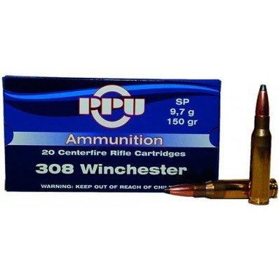 PPU Rifle Ammunition .308 Win 150 gr SP 2820 fps  20/ct - PPU