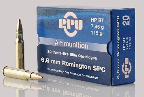 PPU Standard Rifle Ammunition 6.8mm SPC 115 gr HPBT 2624 fps 20/ct - PPU