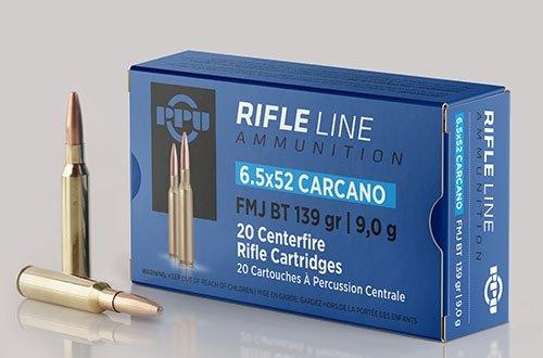 PPU Rifle Ammunition 6.5mm x 52 Carcano 139 gr FMJ-BT 2525 fps 20/ct - PPU