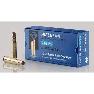 PPU Rifle Ammunition 7.62x39mm 123 gr SPRN 2350 fps - 20/ct - PPU