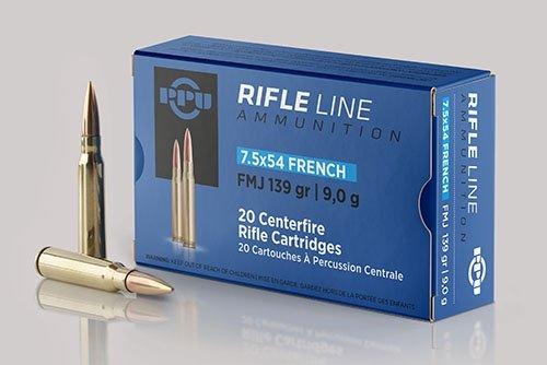 PPU Rifle Ammunition 7.5x54mm French 139 gr FMJ 2600 fps - 20/ct - PPU