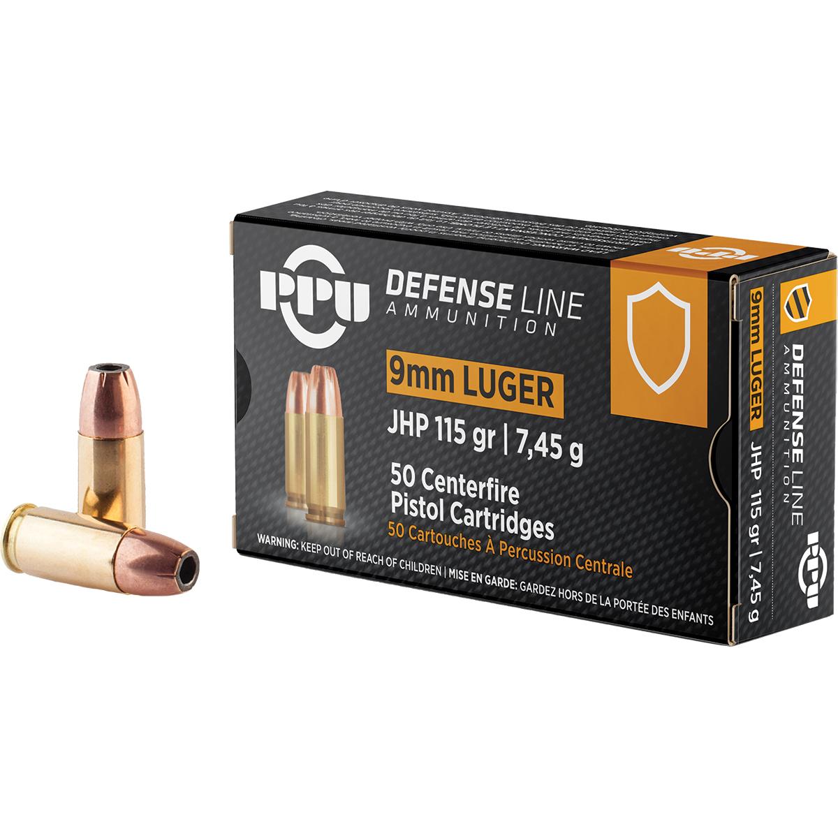 PRIVI 9mm Luger JHP 115GR 50Rds Ammo - PPU