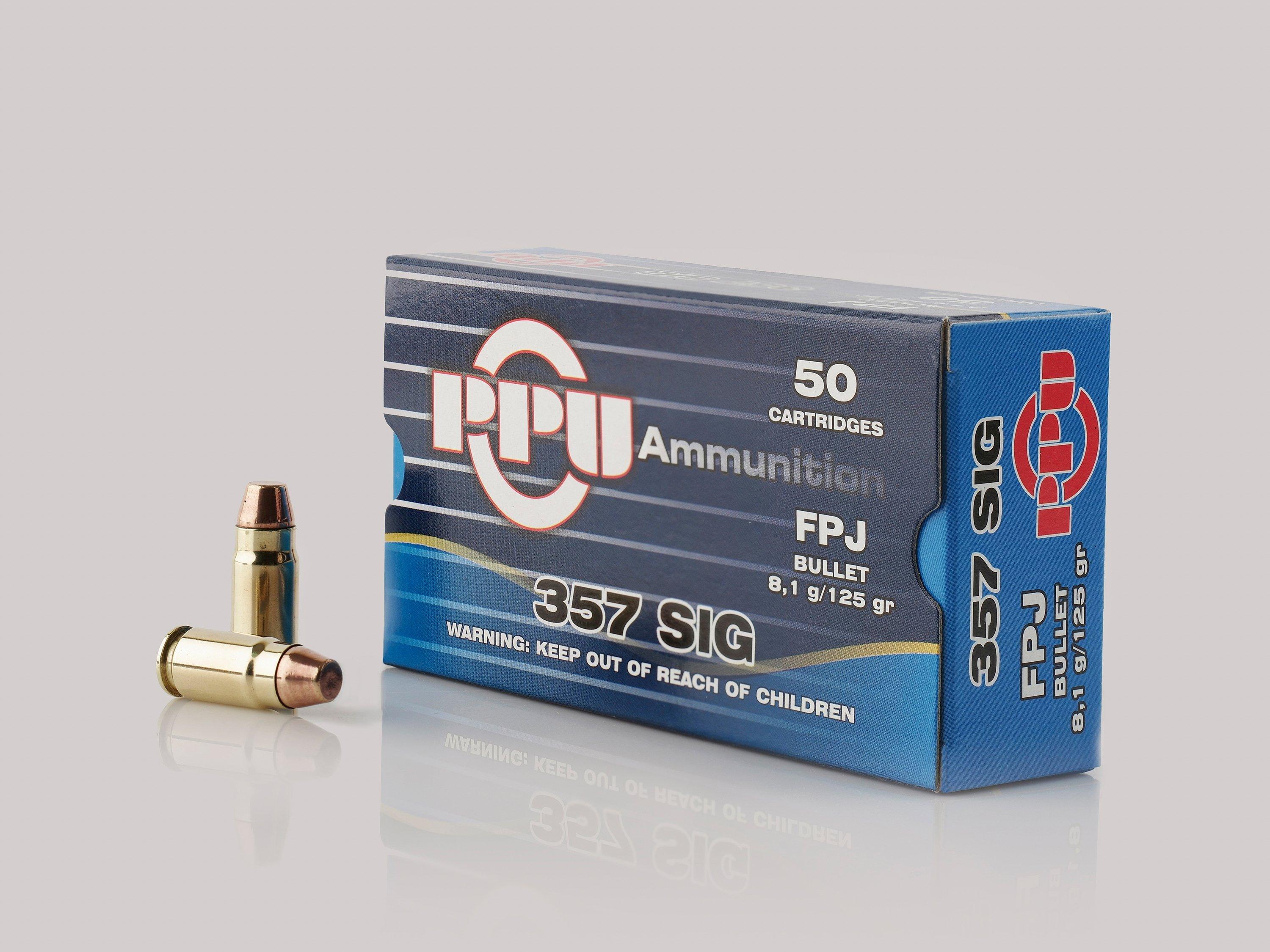 PPU Handgun Ammunition  .357 SIG 125gr FPJ 1542 fps 50/ct - PPU