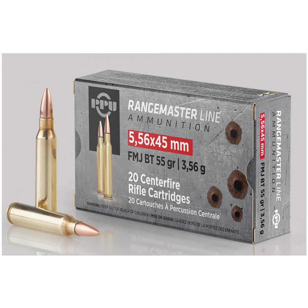 5.56x45 RangeMaster FMJBT 55gr 20 Rounds - PPU