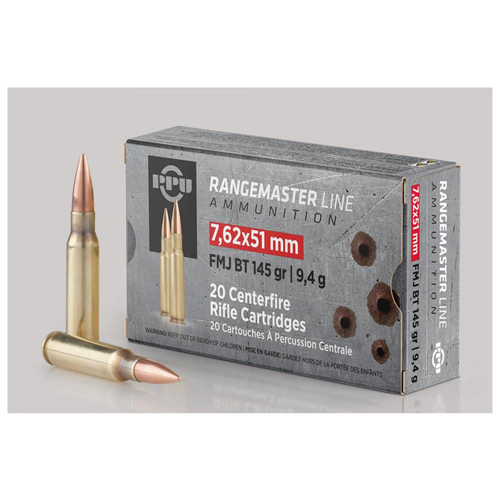 PPU RangeMaster 7.62x51 145gr FMJBT 2835 fps 20/ct - PPU