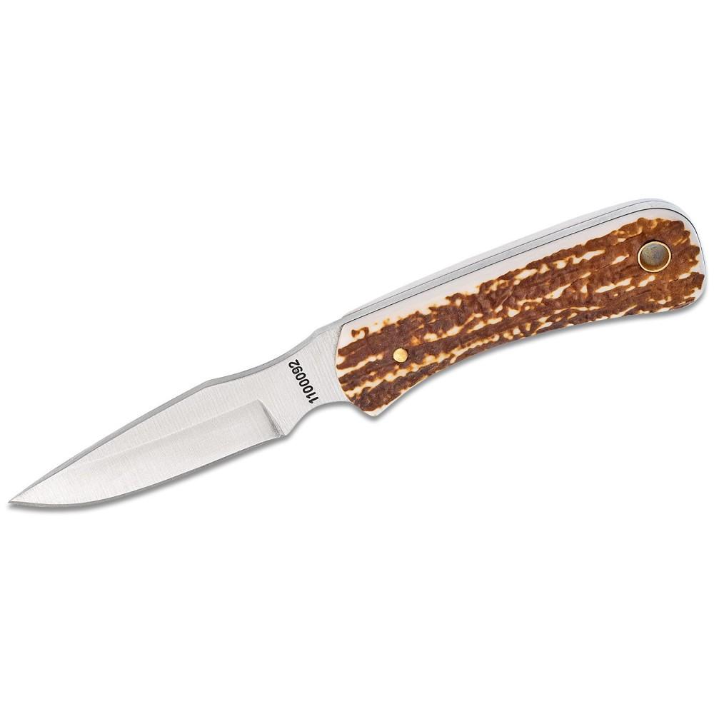 Schrade Uncle Henry 301UH Fixed Knife 3-1/8" Drop Point Blade Brown with Leather Sheath - Schrade