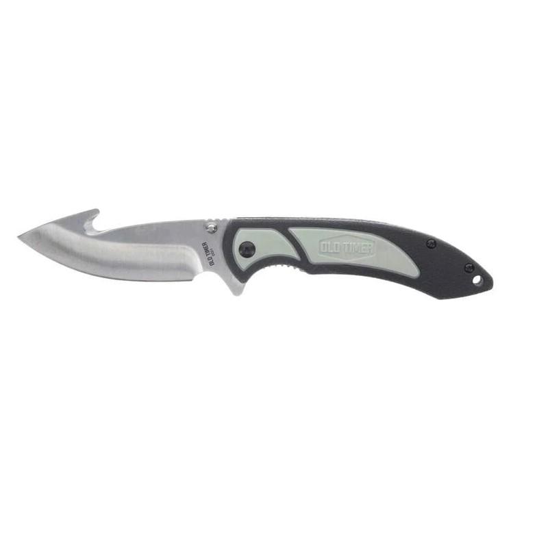 Old Timer Trail Boss Gut Hook Folder Knife 3 1/2" Blade Black - Old Timer