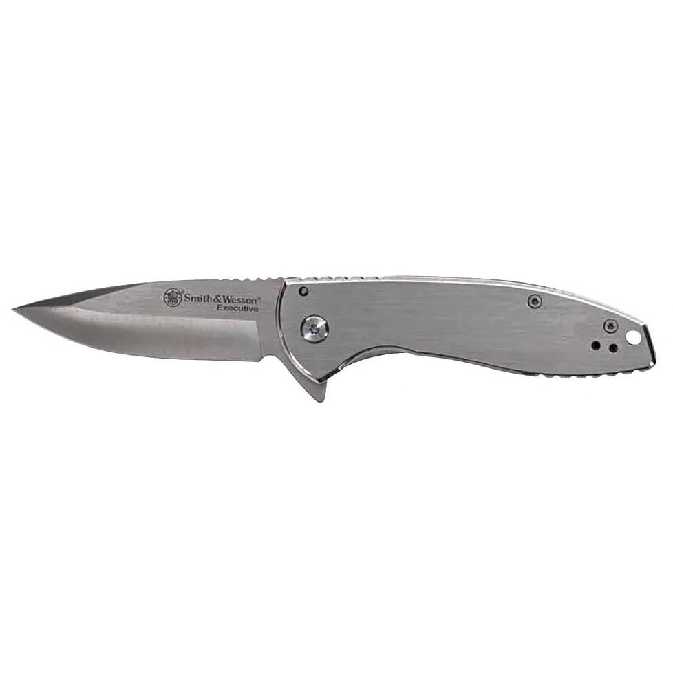 Smith & Wesson KT Executive Platinum Folding Knife 3" Drop Point Blade Silver - Smith & Wesson