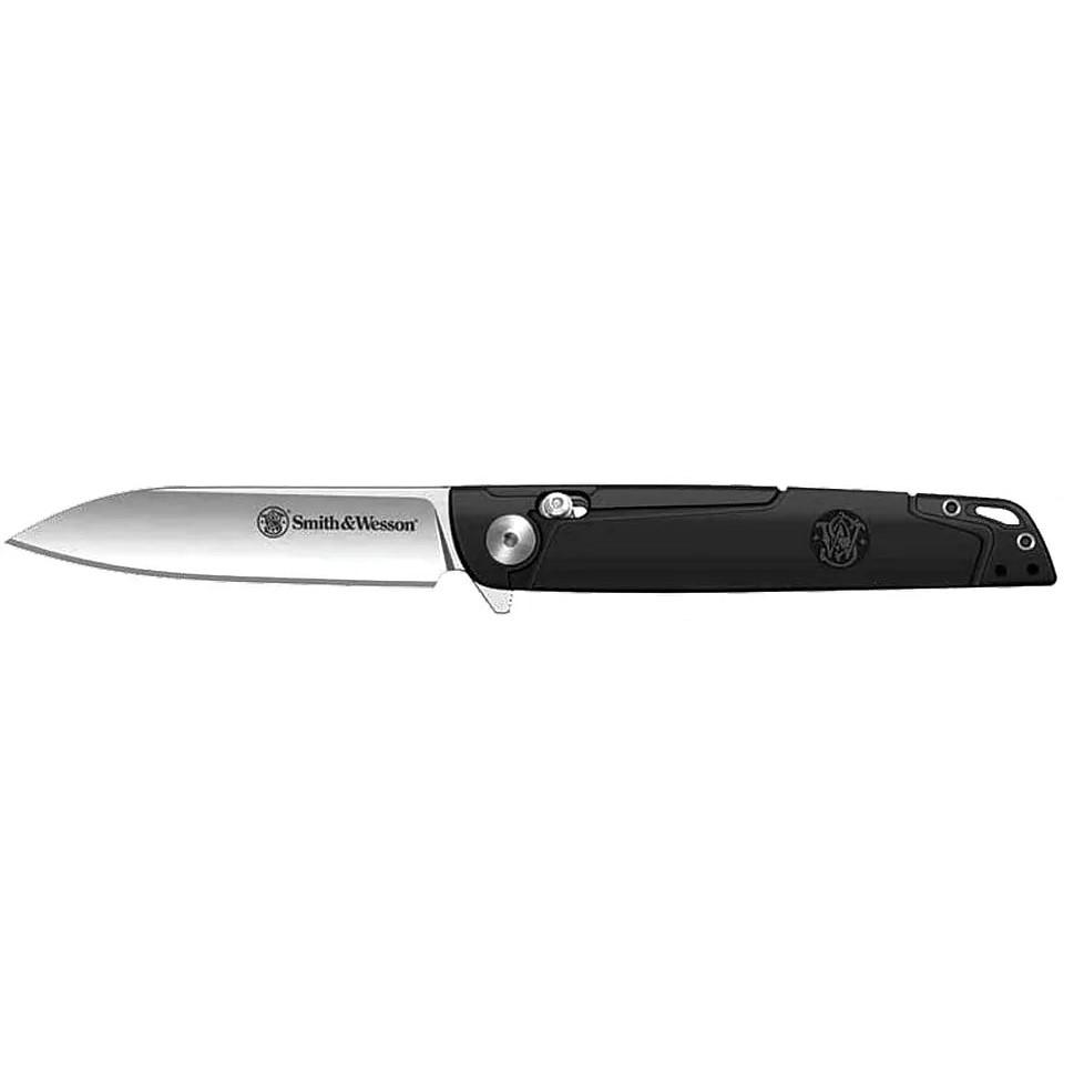 Smith & Wesson KT 24/7 Crossbar Folder Knife 3-1/4" Drop Point Blade Black - Smith & Wesson