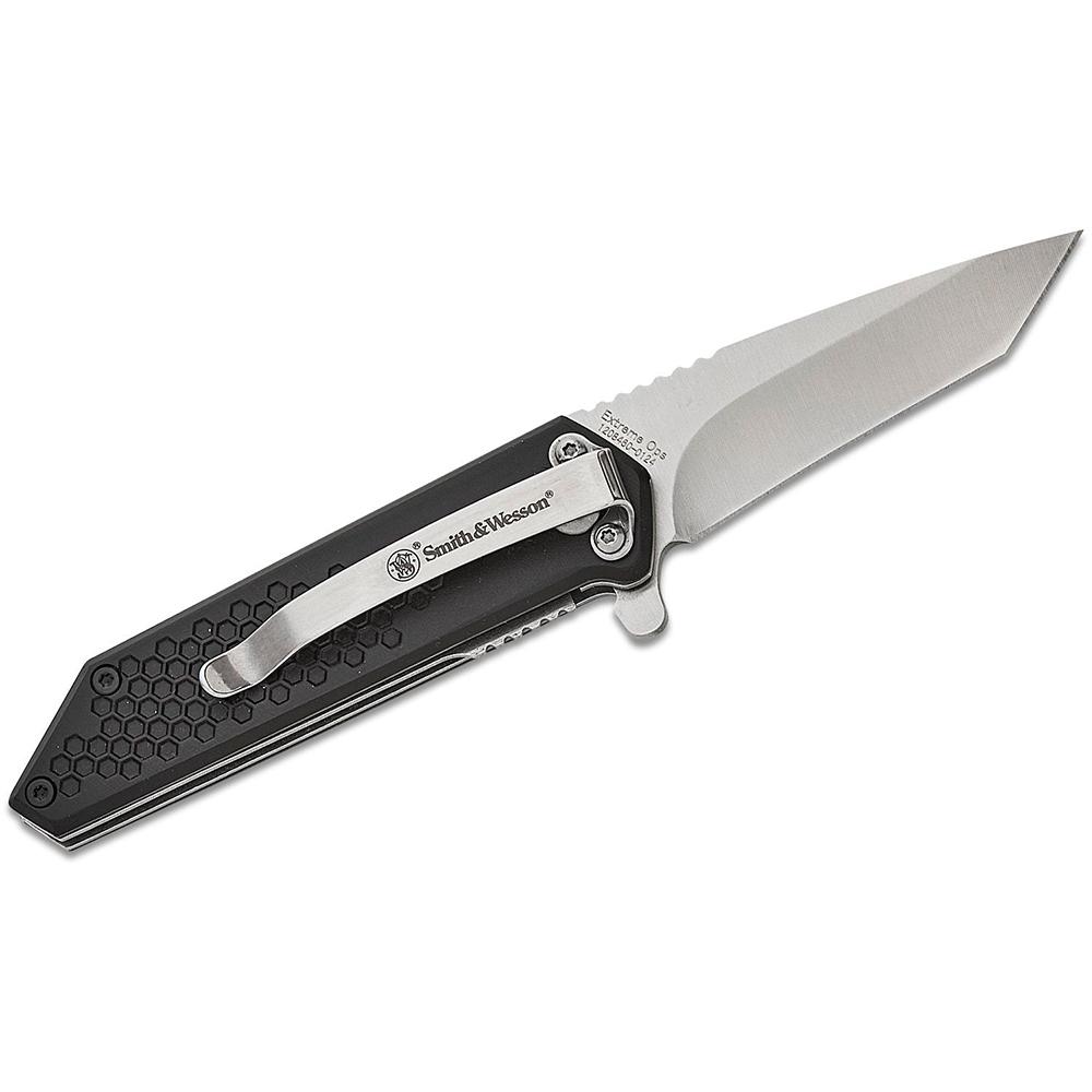 Smith & Wesson Extreme Ops Spring Assist Folding Knife 2-1/2" Tanto Blade Black - Smith & Wesson